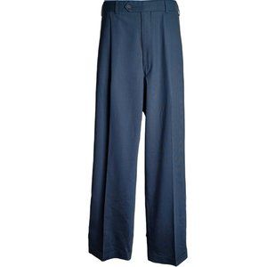 Calvin Klein Mens Dress Pants 36 Navy Straight Leg Pockets Suspender Button This